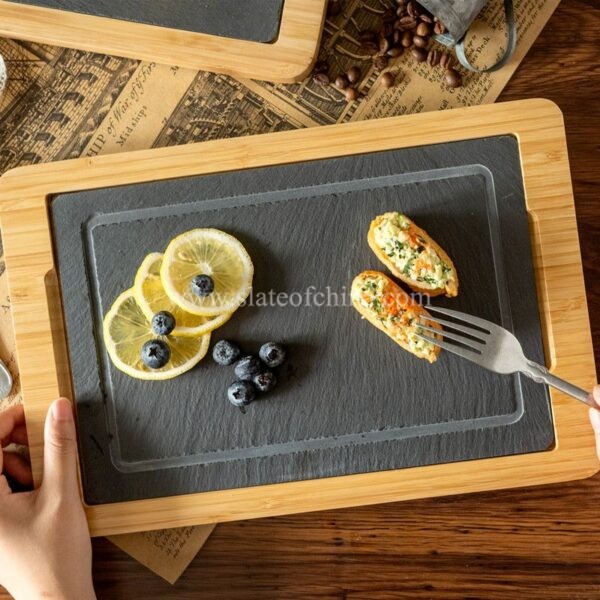 bamboo frame slate cheese board 3