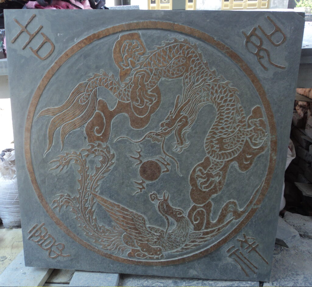 Traditional slate carving