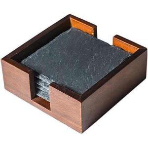slate coaster in set with wooden box 5