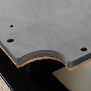 Gallery 17 Close-up of a CNC-machined pocket cut on a 9ft three-piece pool table slate