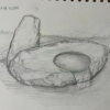 Black Stone Water Bowl Special Shaped Stone Processing Custom Hand Painted Drawings (3)