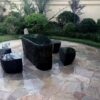 China Black Stone Outdoor Table And Chairs (4)