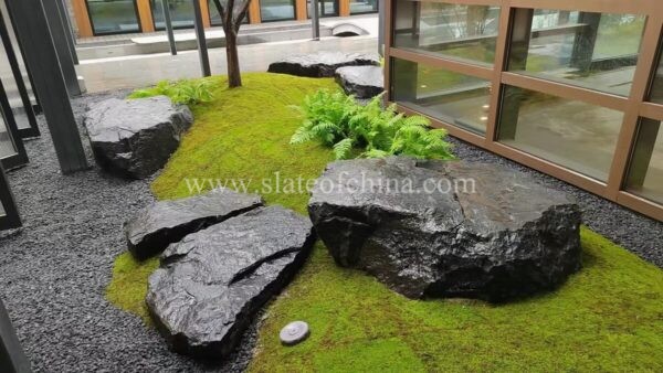 China Black Stone For Garden Landscaping (1)