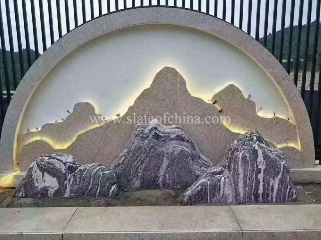 Snow Wave Stone Slice Garden Landscape (2)