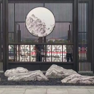 Snow Wave Stone Slice Garden Landscape (5)