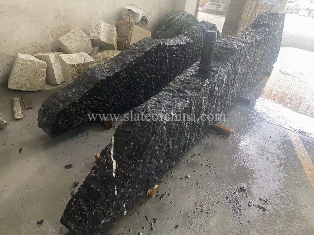 Black Stone Long Strip Big Stone Slice Landscape Stone (5)