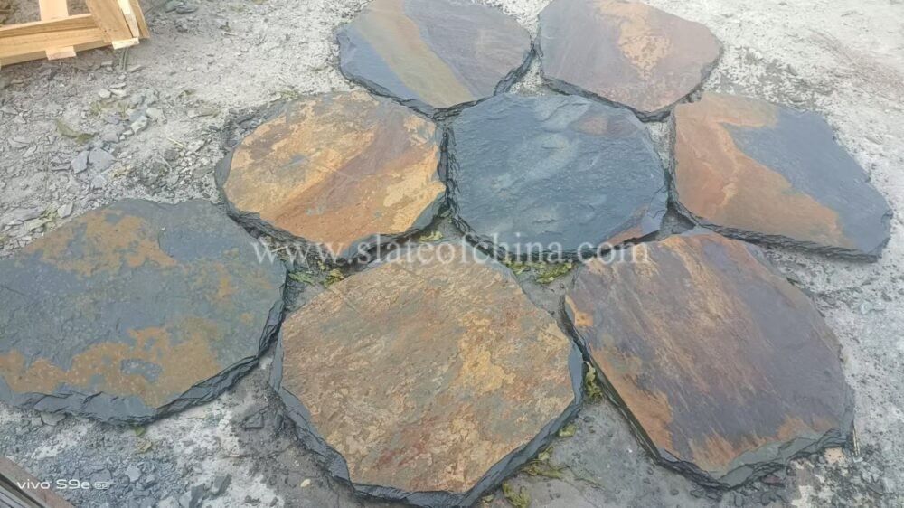 Rusty Multicolour Slate Garden Step Stone (1)