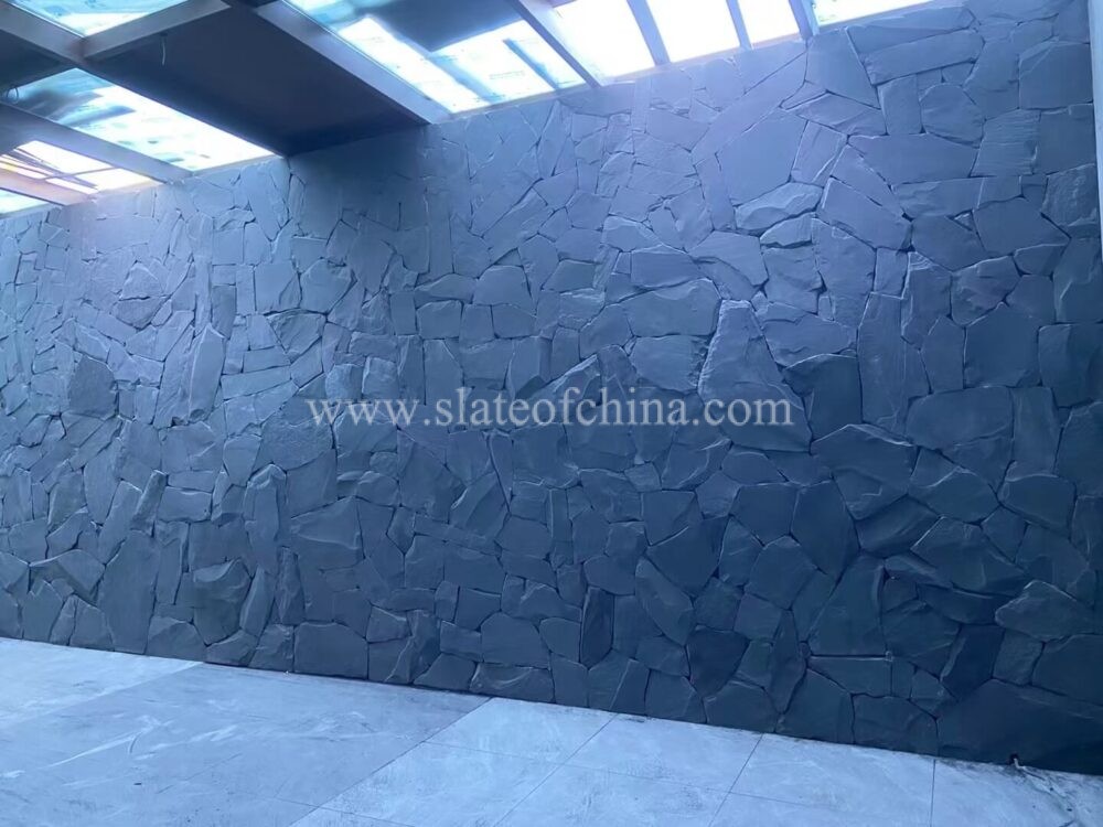 Blue Black Random Slate Wall Cladding Decoration (2)