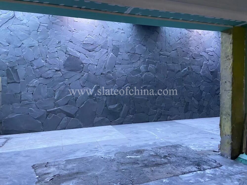 Blue Black Random Slate Wall Cladding Decoration (3)