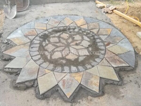 Slate circle pathway designs