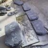 Slate carving stepping stones