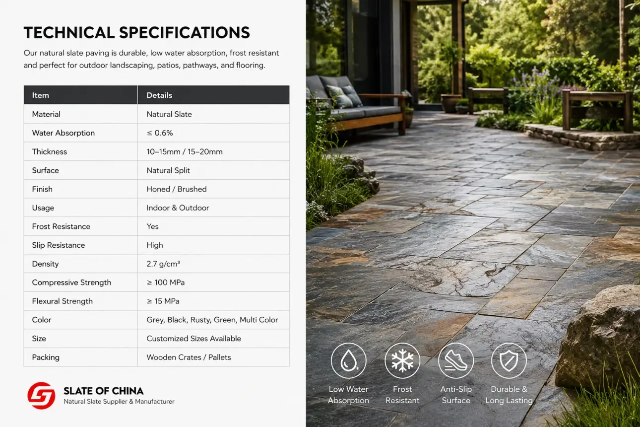china natural slate paving technical specifications outdoor slate tiles