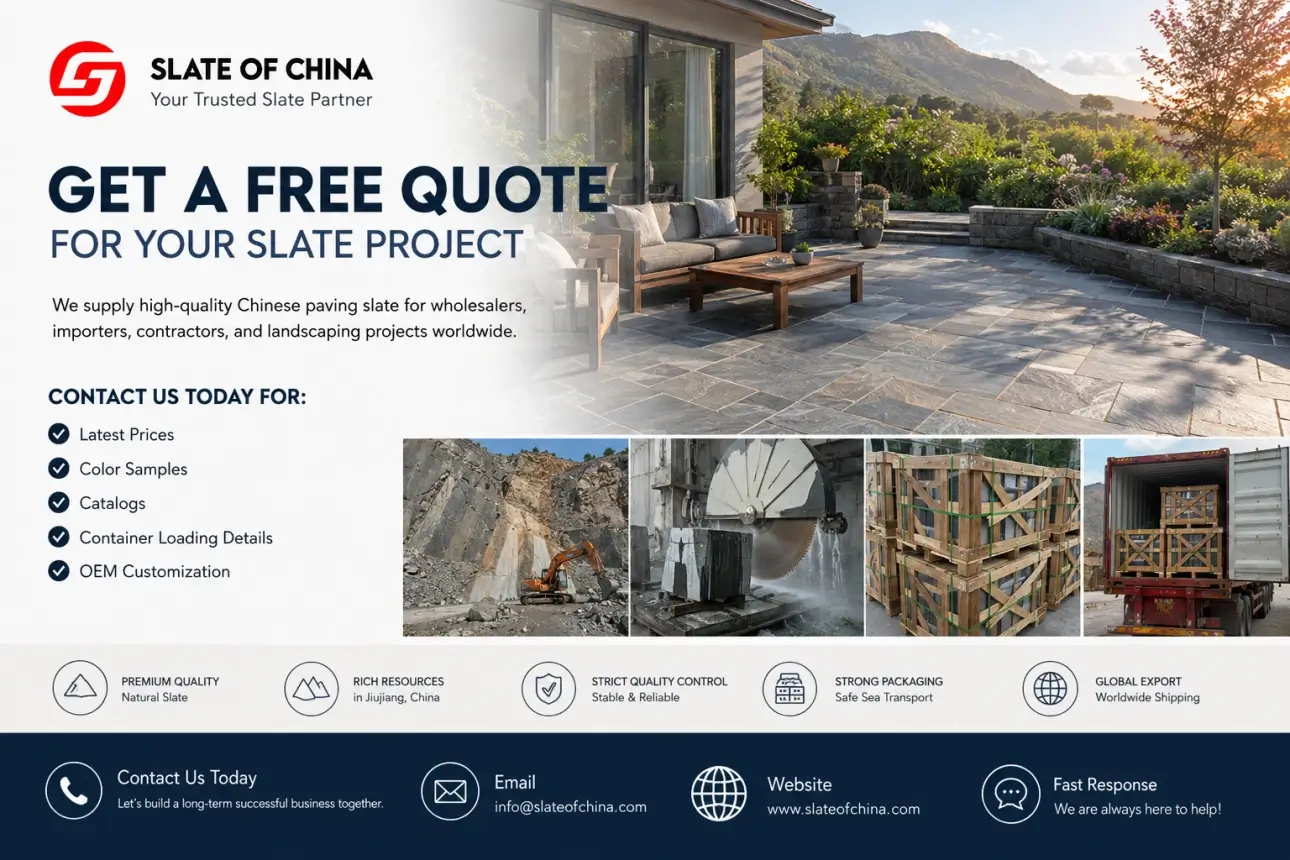 Get a free quote for natural slate paving from a professional Chinese slate supplier and exporter