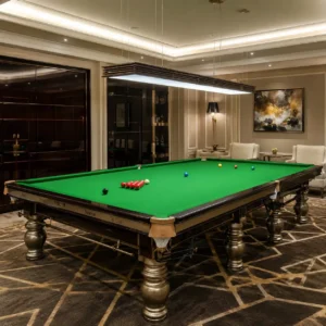 professional snooker table installed with 45mm slate