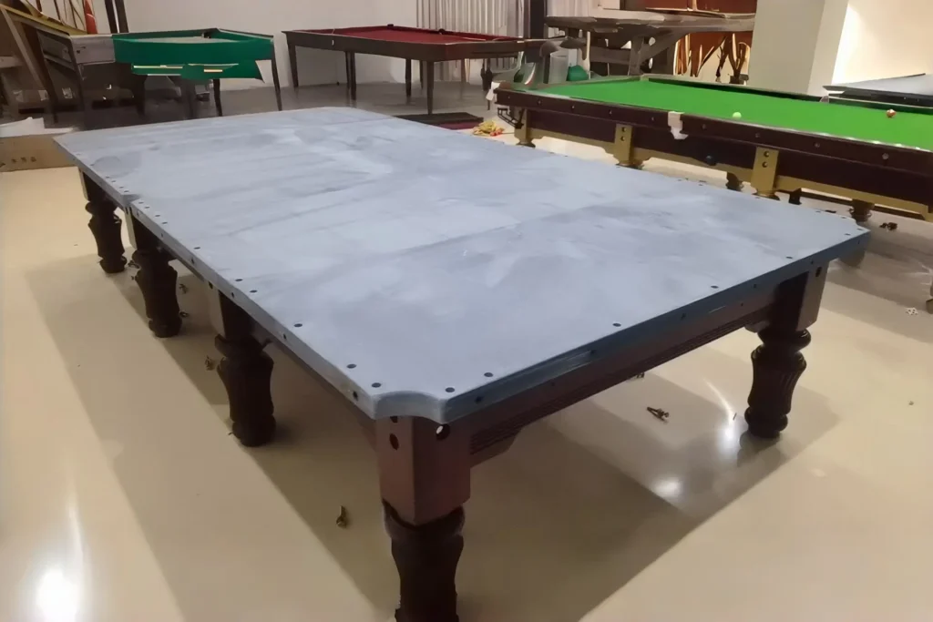 Professional installation of tournament snooker slate