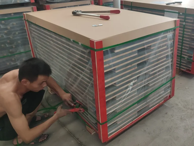 Edge protection applied to billiard slate before export shipping