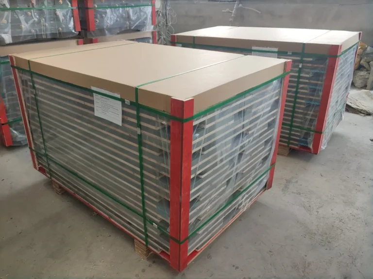 Pool table slate packed in fumigation-free plywood crates for export