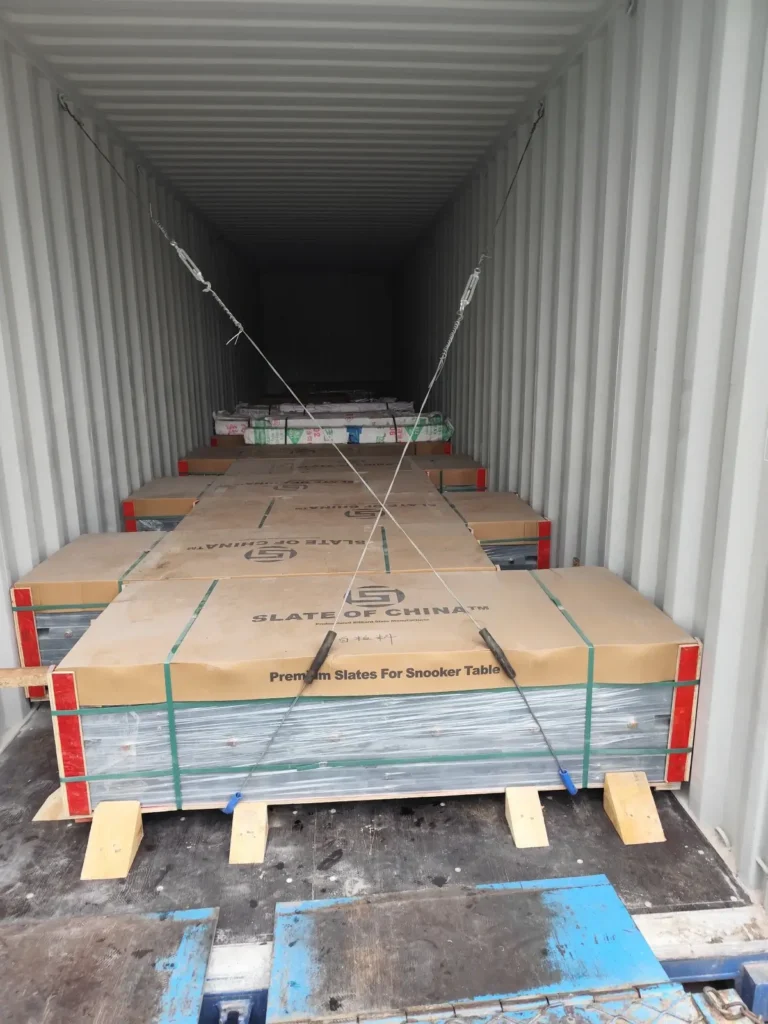 billiard slate 40ft container loading