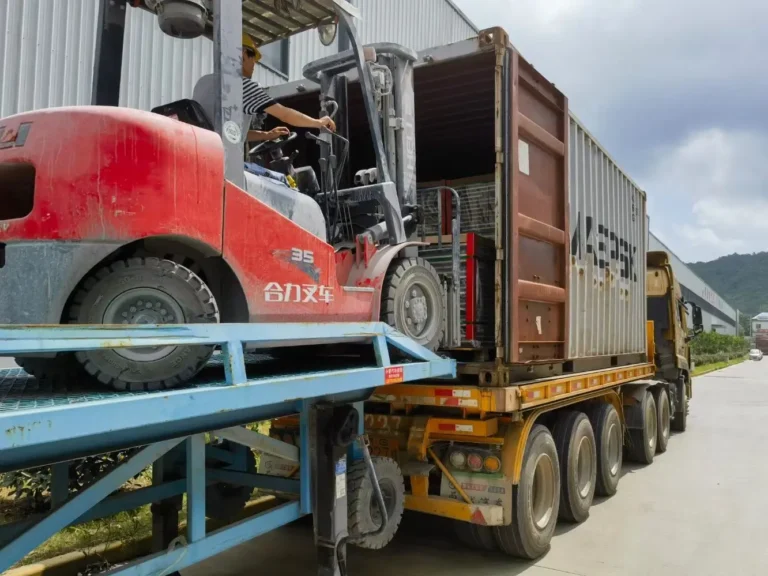 Container loading of pool table slate for overseas shipment