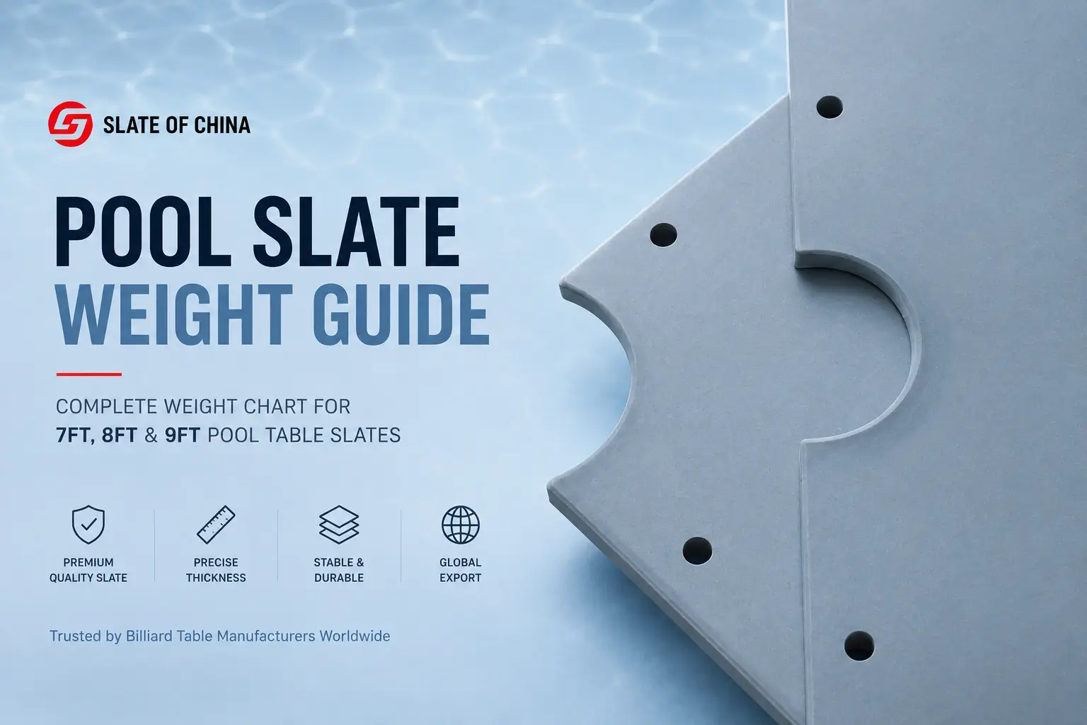 Pool Slate Weight Guide for 7ft 8ft and 9ft Pool Table Slates