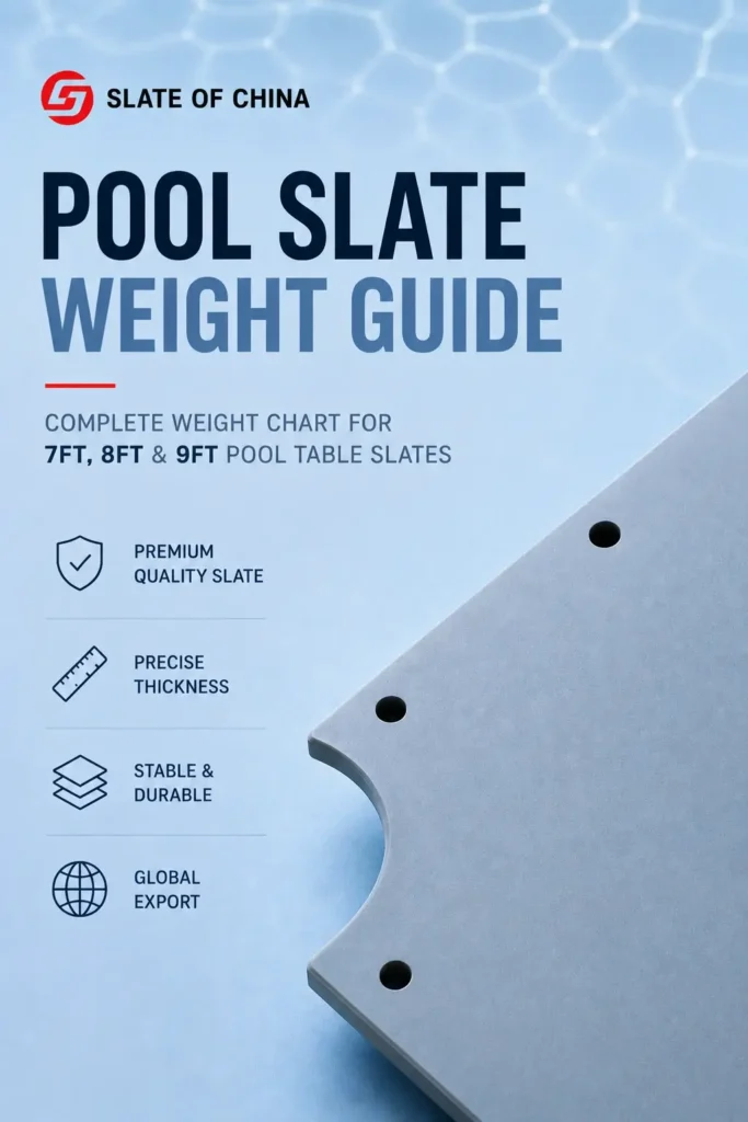 Pool Slate Weight Guide for 7ft 8ft and 9ft Pool Table Slates
