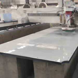 Gallery 9 Precision grinding process of professional Jiujiang snooker slate showing multiple slate sections being machined for tournament and professional snooker tables