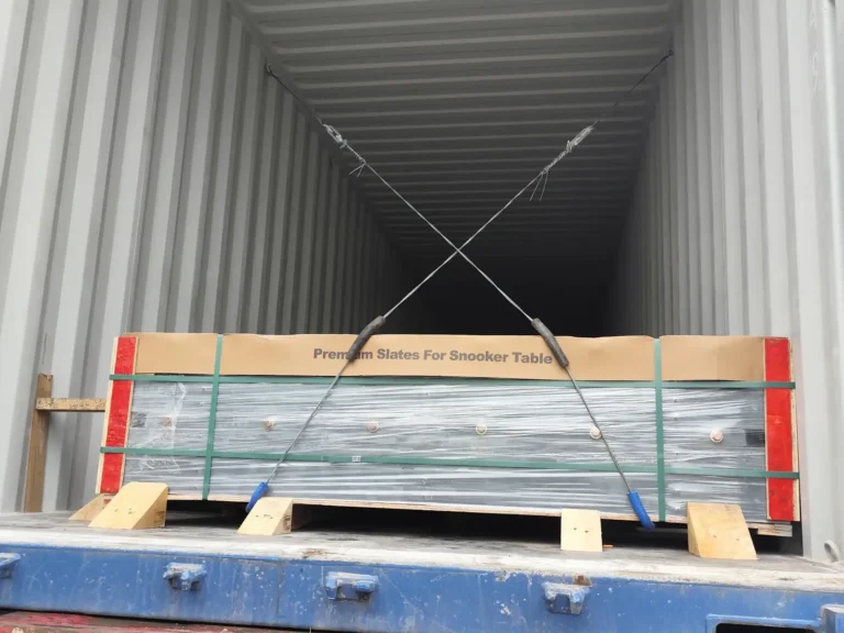 snooker slate container loading bracing