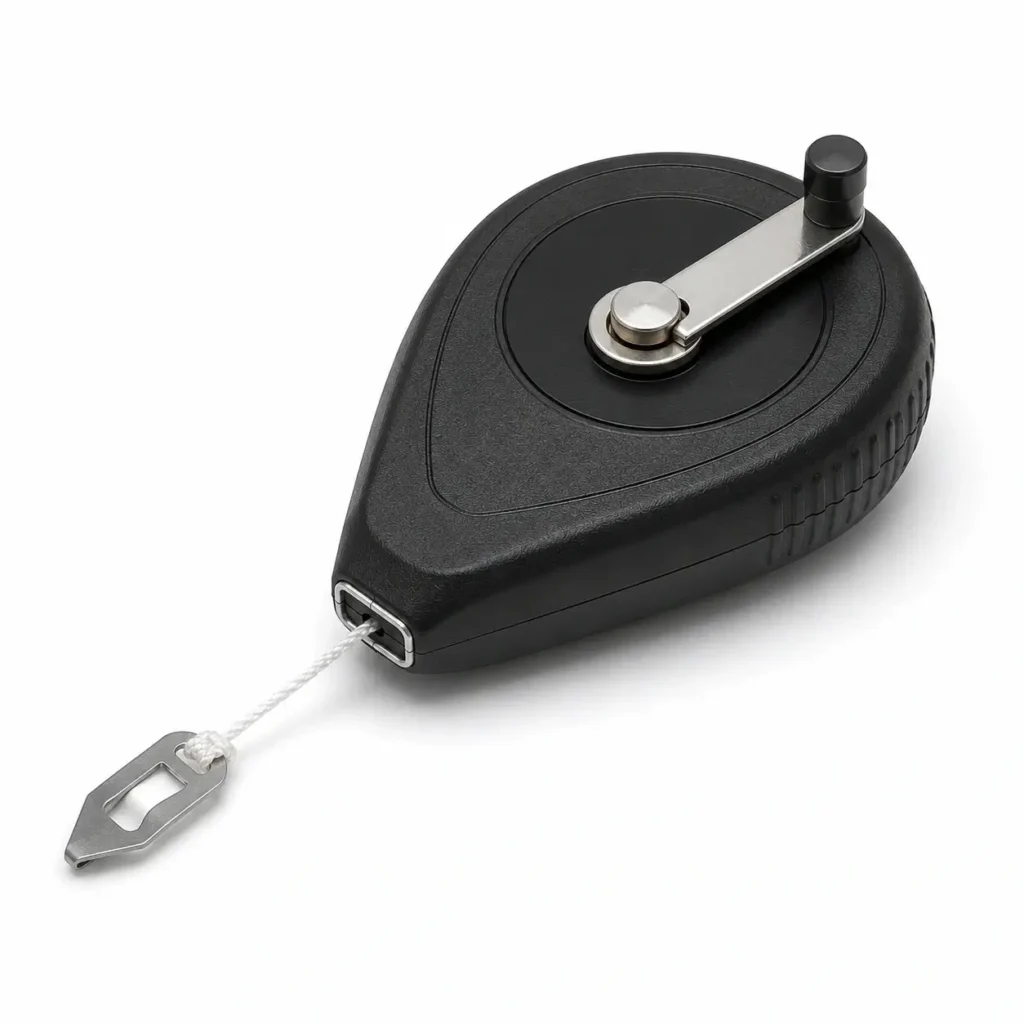 Chalk line tool for markingstraight reference lines on theroof surface