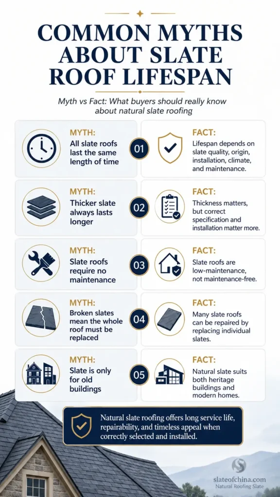 Common myths and facts about slate roof lifespan maintenance repair and durability