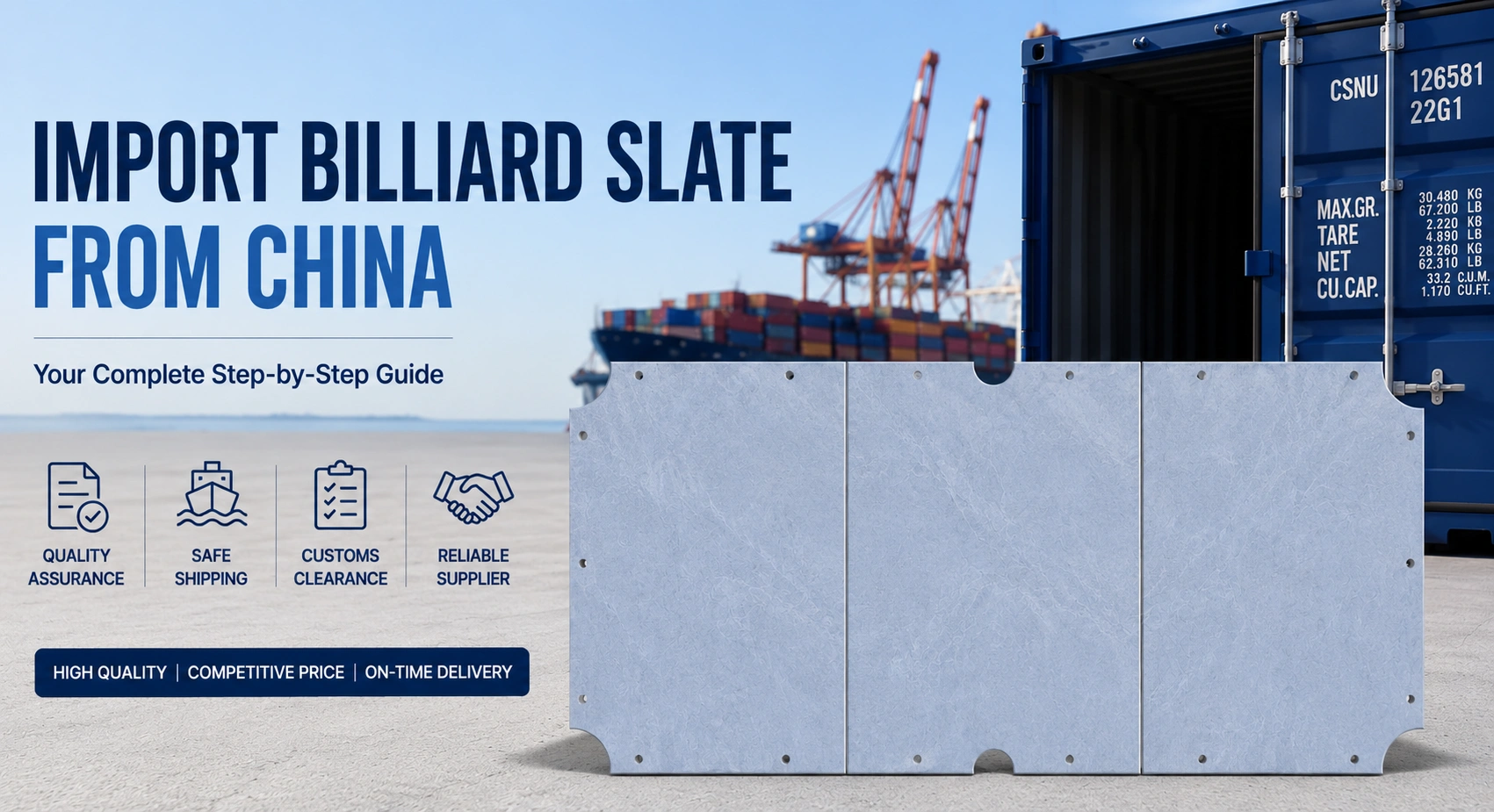 How to Import Billiard Slate From China 1 Import billiard slate from China with professional manufacturing, quality inspection and global shipping