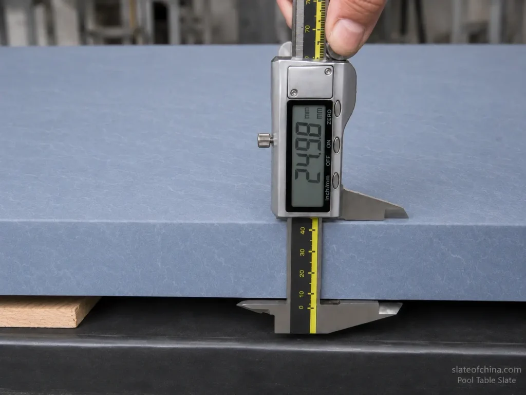 precision pool table slate thickness inspection