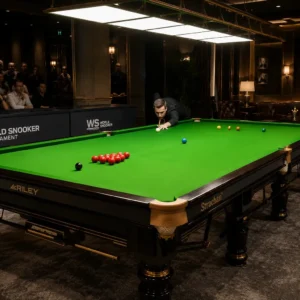 Gallery 20 Premium professional snooker table in a luxury billiard club featuring tournament-quality natural slate.