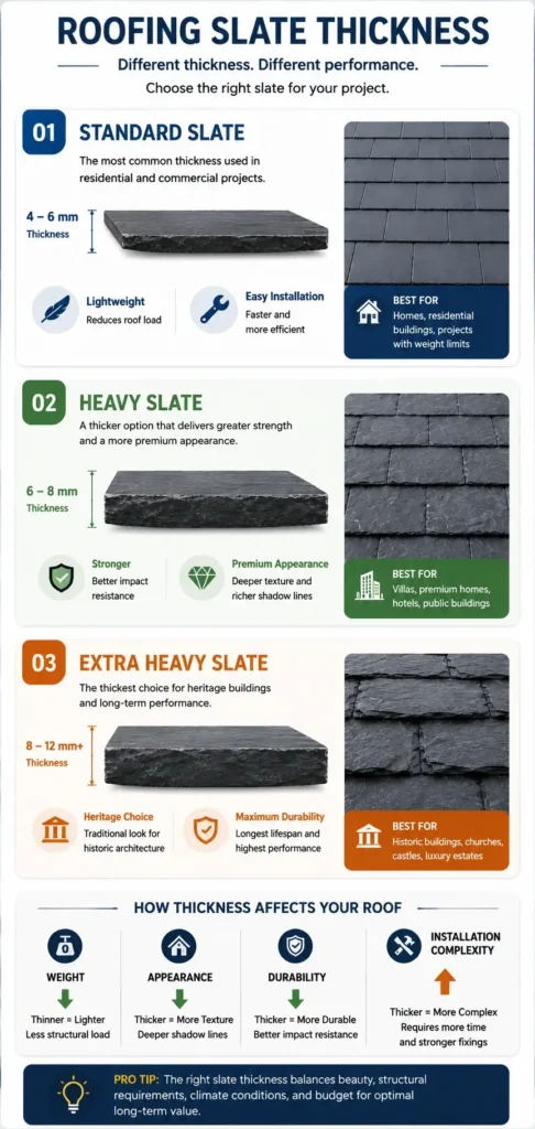 roofing slate thickness infographic mobile