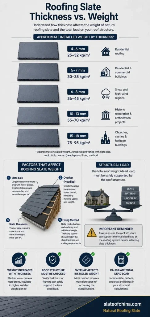 roofing slate thickness vs weight mobile