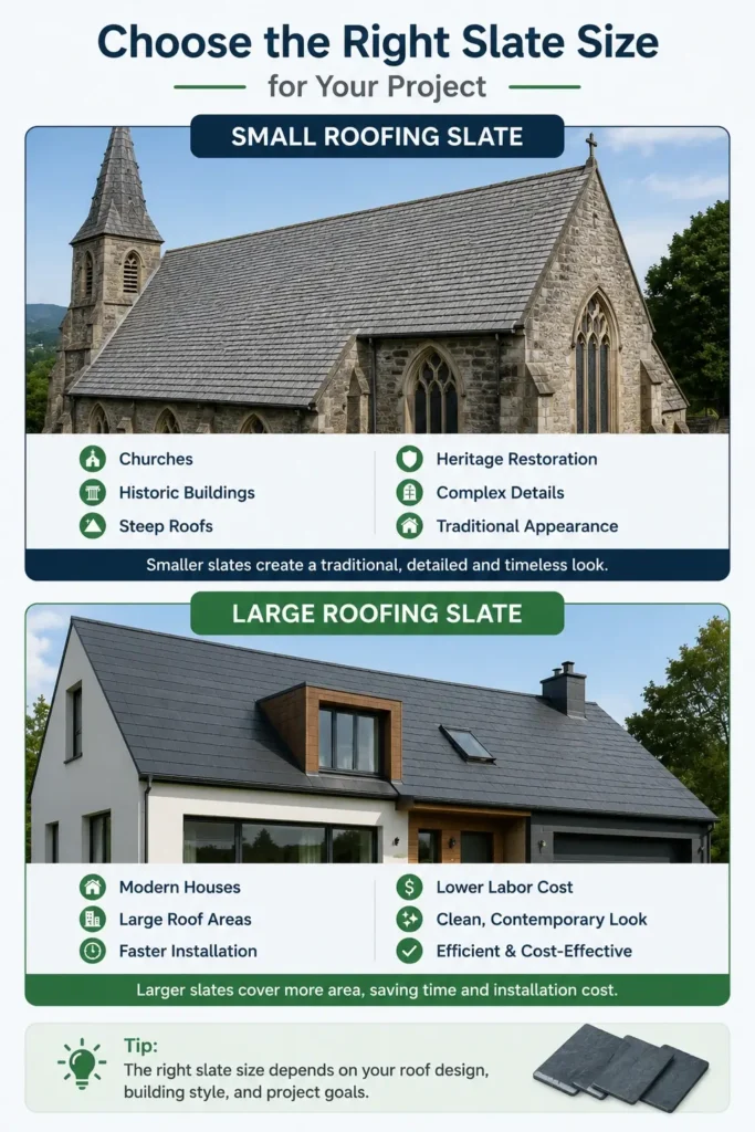 small vs large roofing slate size comparison mobile