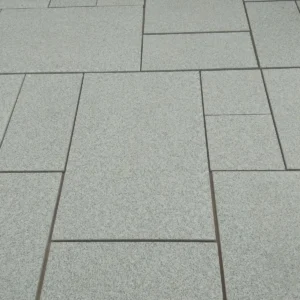 silver grey granite paving patio installation