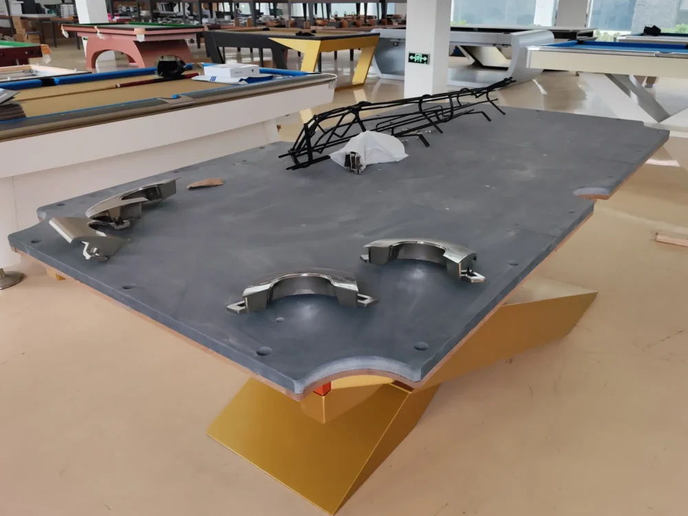 billiard table workshop slate assembly