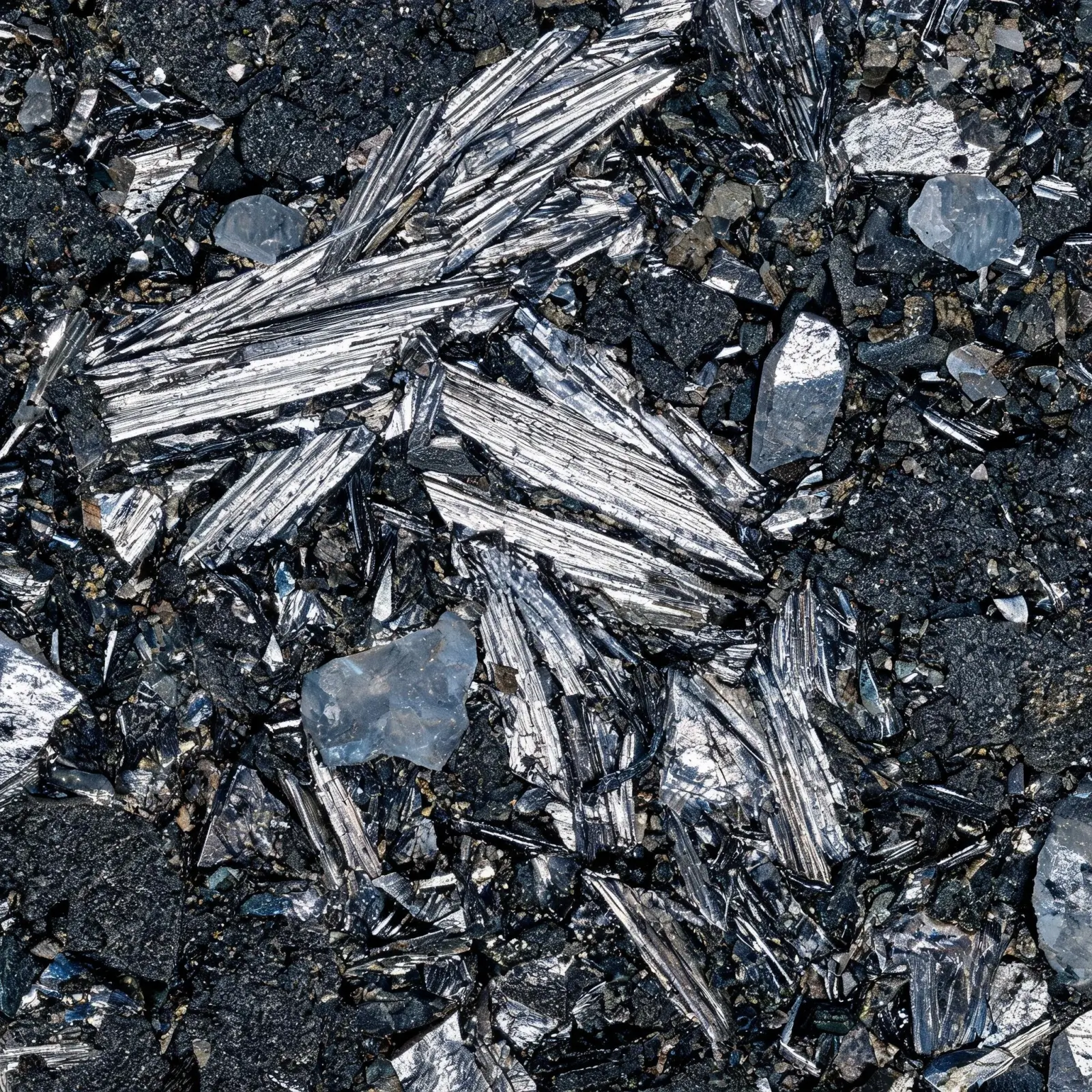 Jiujiang Slate Mineral Composition 1 Microscope view of interlocked muscovite and quartz grains in Jiujiang slate showing the platy mica sheets and angular quartz skeleton
