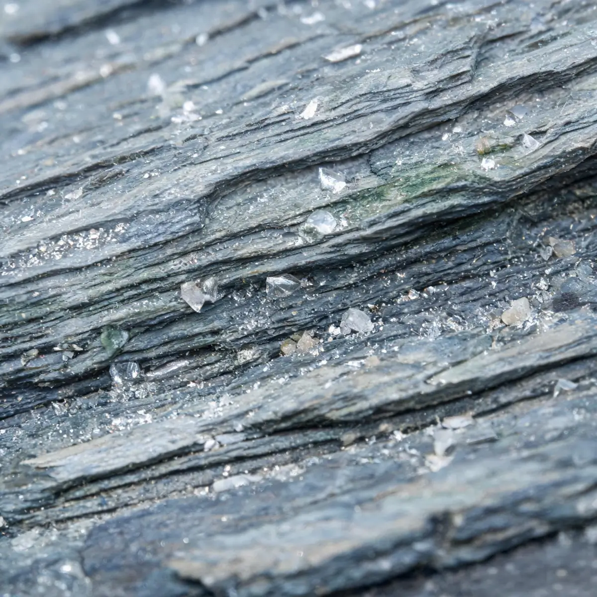 Myths About Natural Roofing Slate 2 Extreme close-up of natural slate surface showing layered mineral structure
