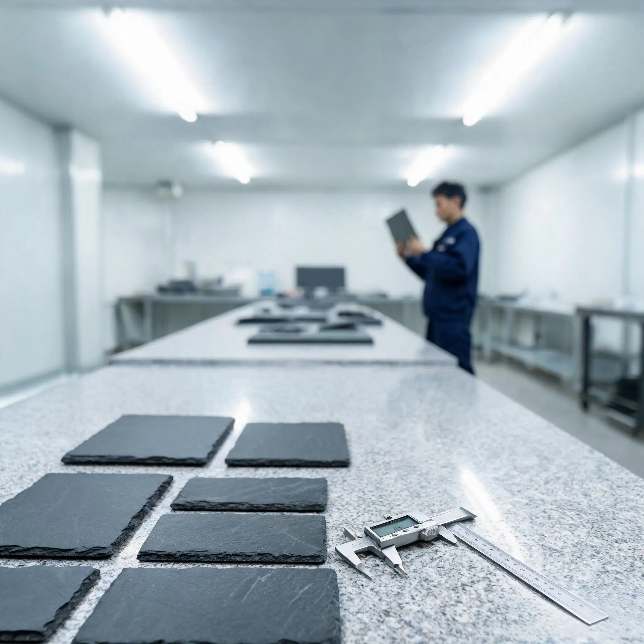 Slate Dimensions Inspection Room Slate dimensions inspection room with granite surface plates and measuring tools