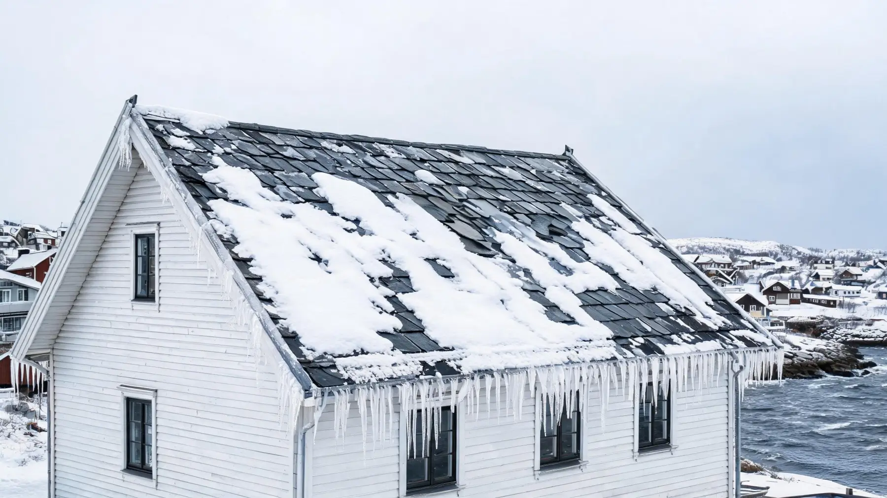 Freeze–Thaw Resistance of Jiujiang Slate 4 Slate roof under snow in a cold-climate Norwegian setting