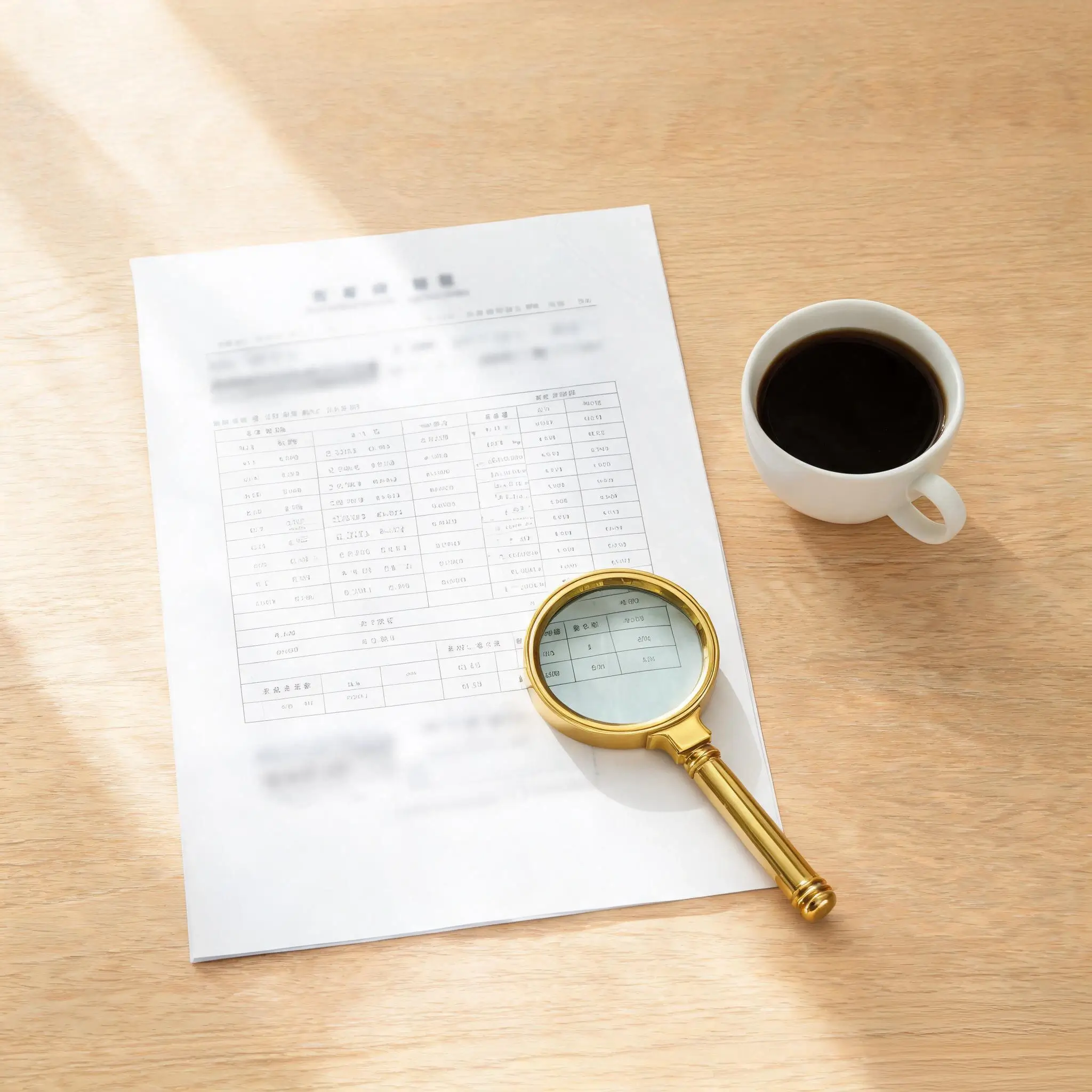 Slate Test Report on Desk with Magnifying Glass A slate test report document on a desk with a magnifying glass, representing the decoding process