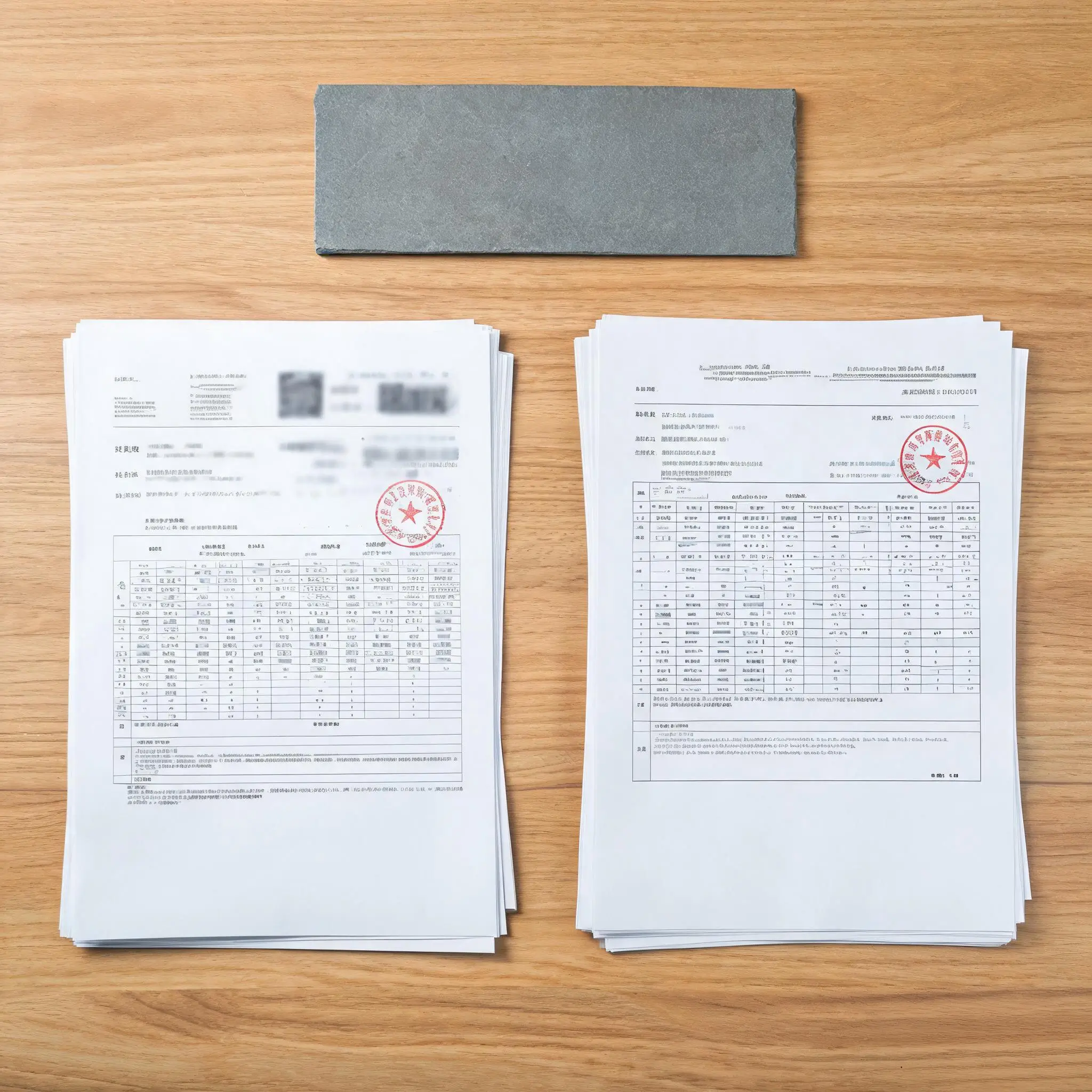 Two slate laboratory test reports from different origins placed side by side