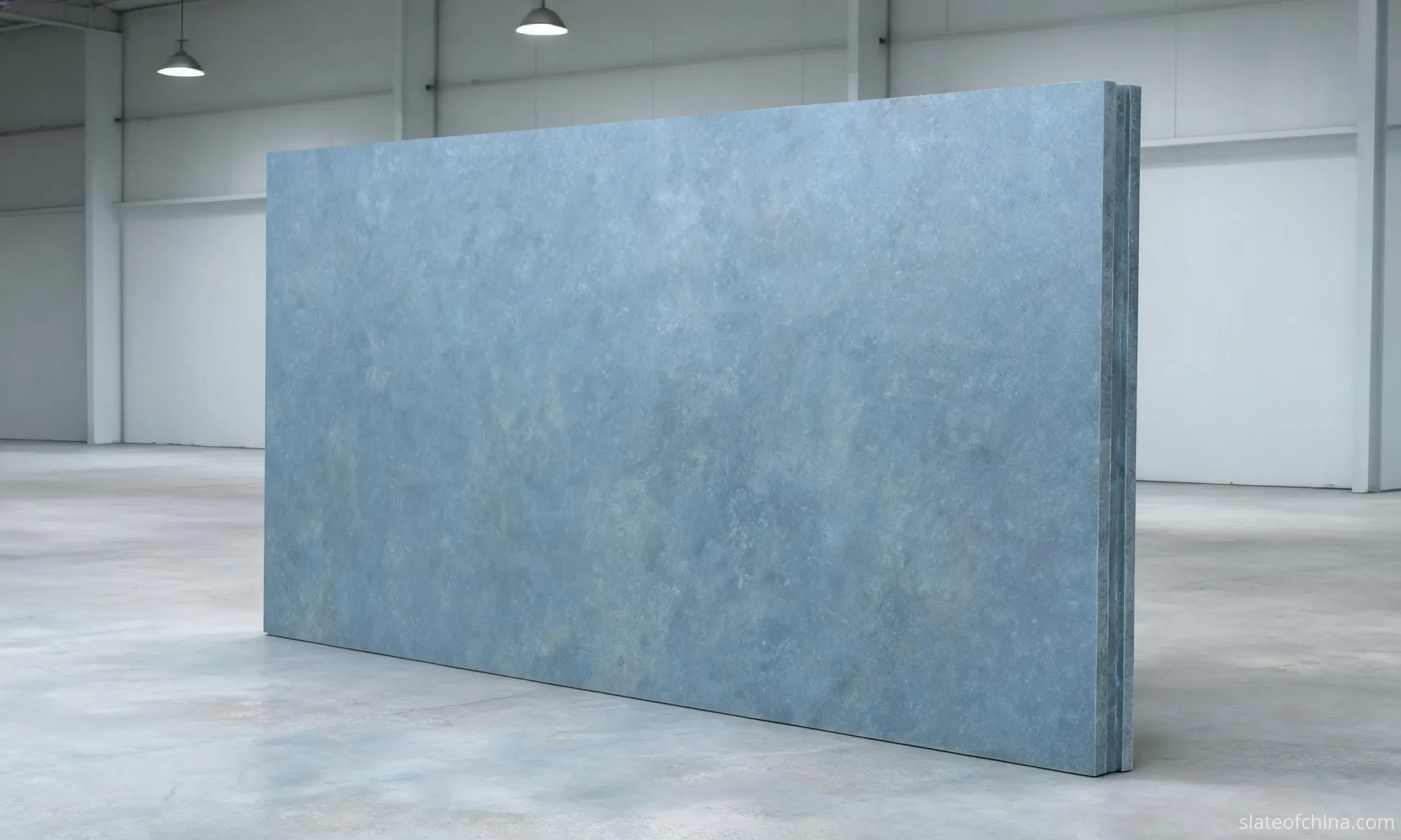 Billiard slate thickness comparison 25mm and 50mm Two billiard slate panels of different thicknesses standing side by side, showing the edge profile difference between 25 mm and 50 mm slate