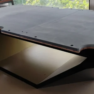 billiard slate trial assembly on table frame