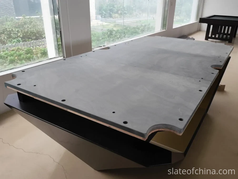 three piece billiard slate trial assembly